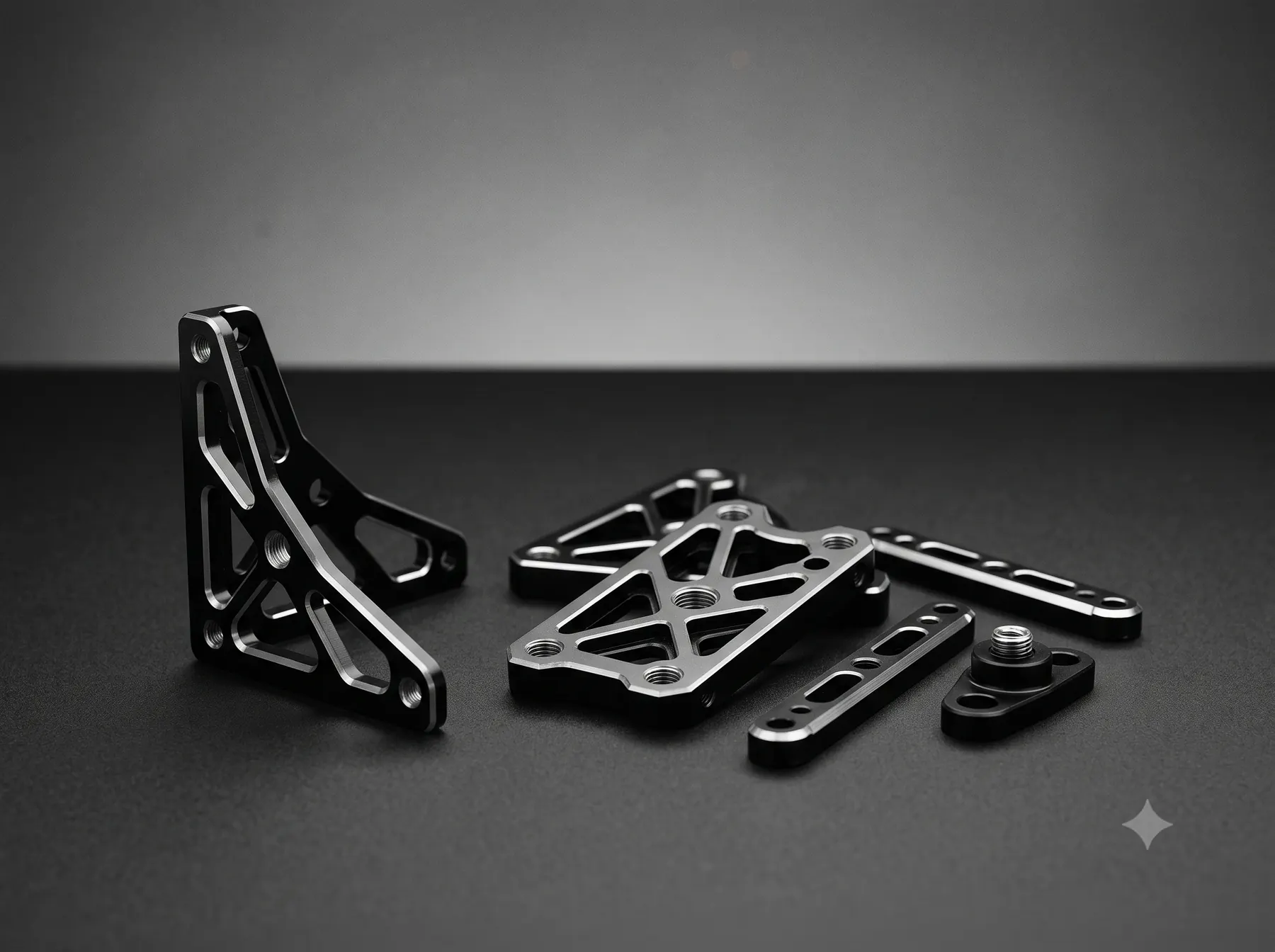 Weight-relieved machined brackets, links and mounts